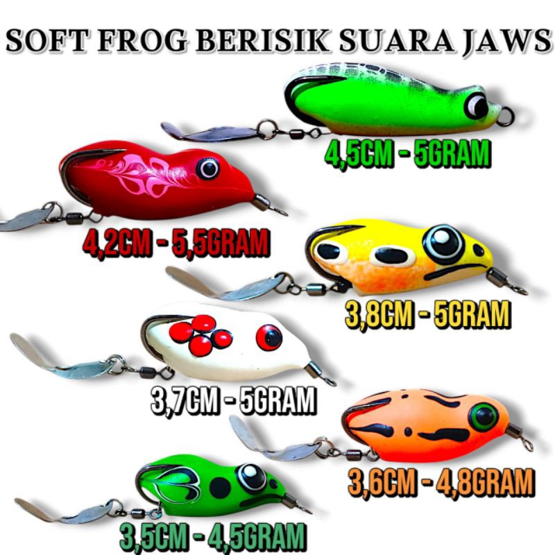 5PCS SOFT FROG BERISIK RASA JAWS UMPAN CASTING GABUS TOMAN