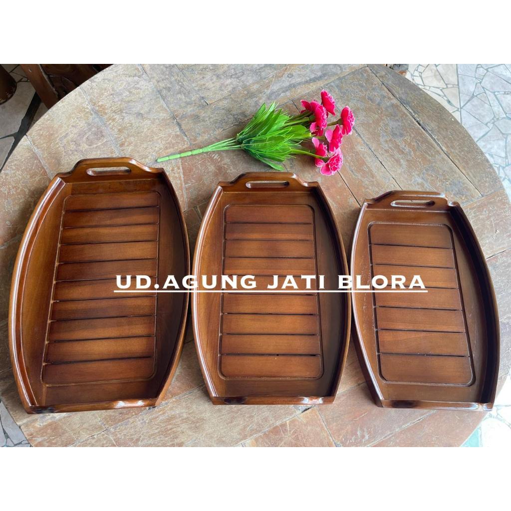 NAMPAN OVAL GARIS | NAMPAN OVAL SET | NAMPAN KAYU JATI | NAMPAN KAYU | NAMPAN OVAL MINIMALIS