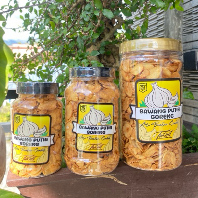 

Bawang Putih Goreng (Iris) Premium asli buatan simbok tanpa campuran apapun, Kita Jual berdasarkan toples