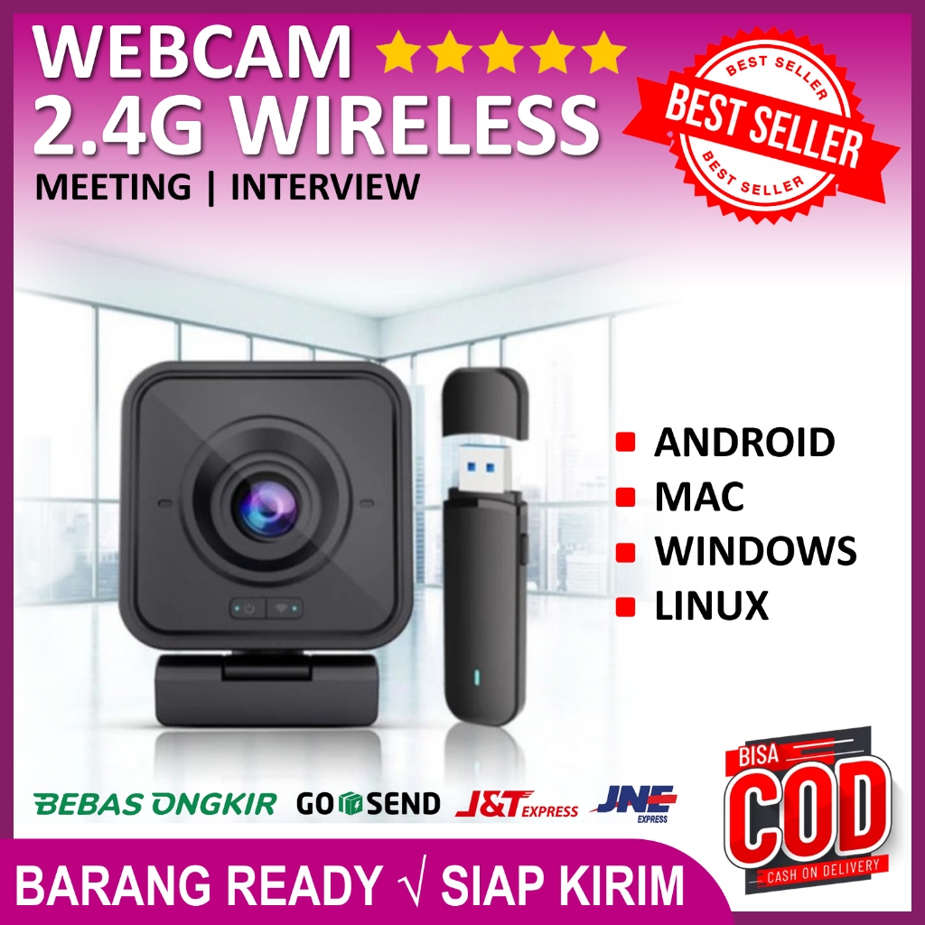 HOSODO HSD-P100 WIRELESS FULL HD WEBCAM MEETING 2.4G WINDOWS MAC LINUX ANDROID