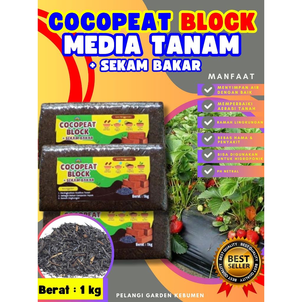 TERBAIK  Cocopeat Lembaran, Cocopeat Media Tanam, Cocopeat Media Tanam 1Kg