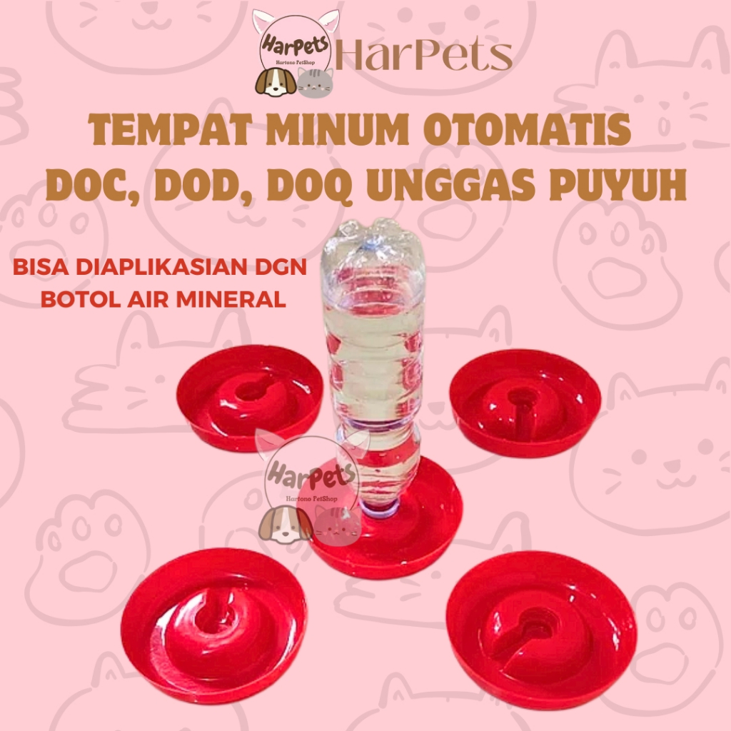 TEMPAT MINUM OTOMATIS DOC DOD DOQ UNGGAS PUYUH AYAM MERPATI KUCING HAMSTER