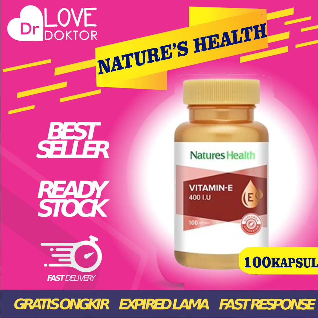 NATURE'S NATURES NATURE HEALTH VITAMIN VIT E 400IU 400 IU IMUNITAS ANTIOKSIDAN ANTI AGING 100 KAPSUL