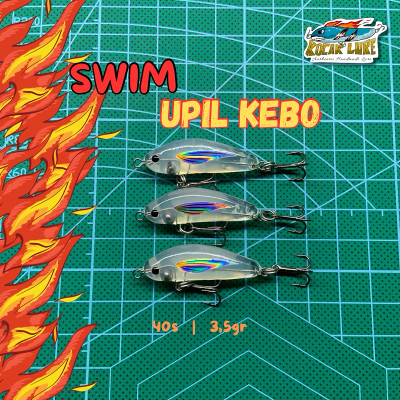 Lure Casting Hampala UPIL KEBO 4cm 3gr / Kocak Lure / Umpan Casting Hampala Gacor / Swimmer Gluestic