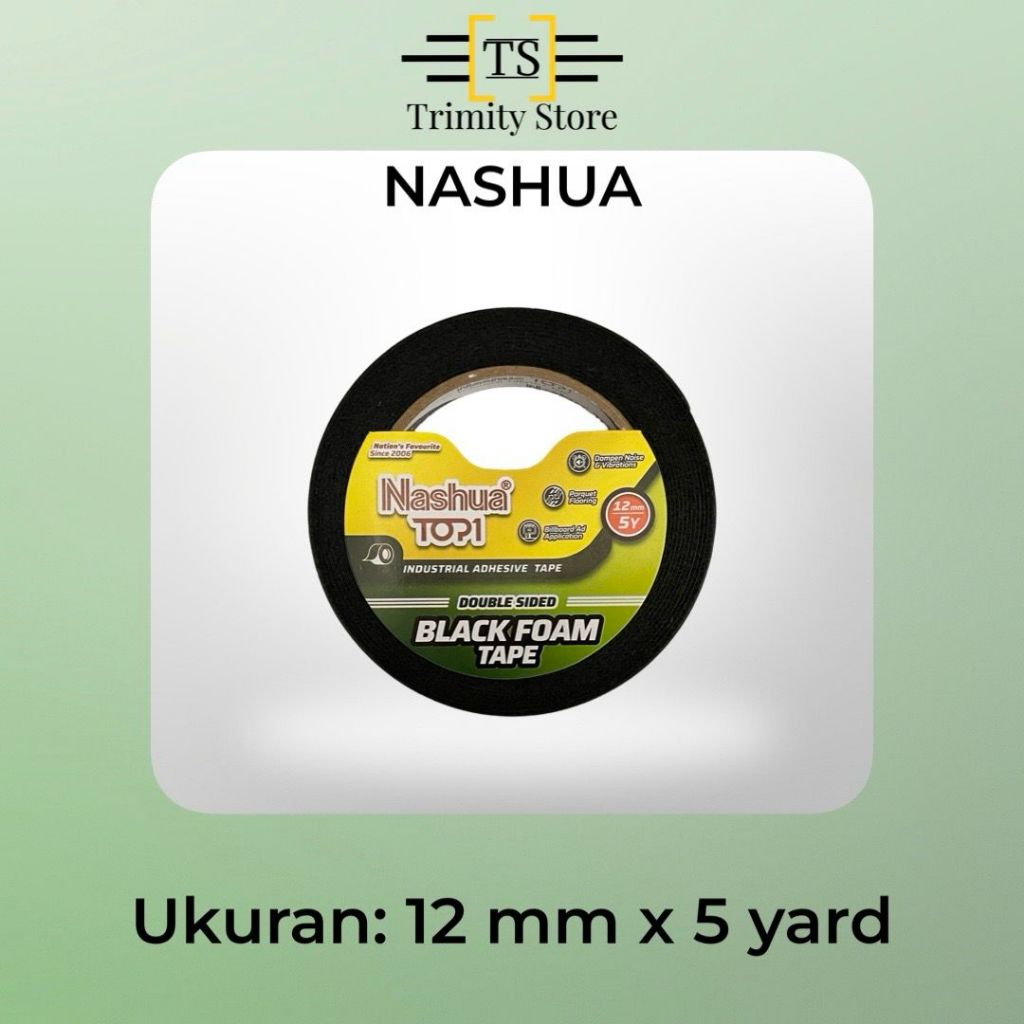 

NASHUA Double Tape Busa Hijau / Double Sided Black Foam Tape Ukuran - 5 Yard x 12 mm