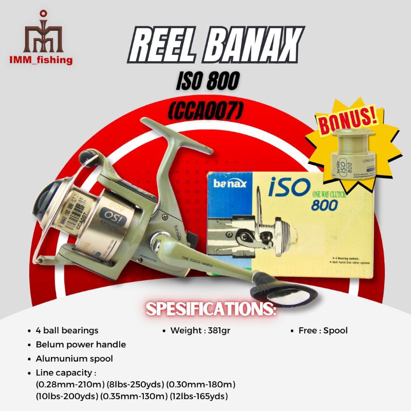 REEL BANAX ISO | Alat Gulungan Pancing
