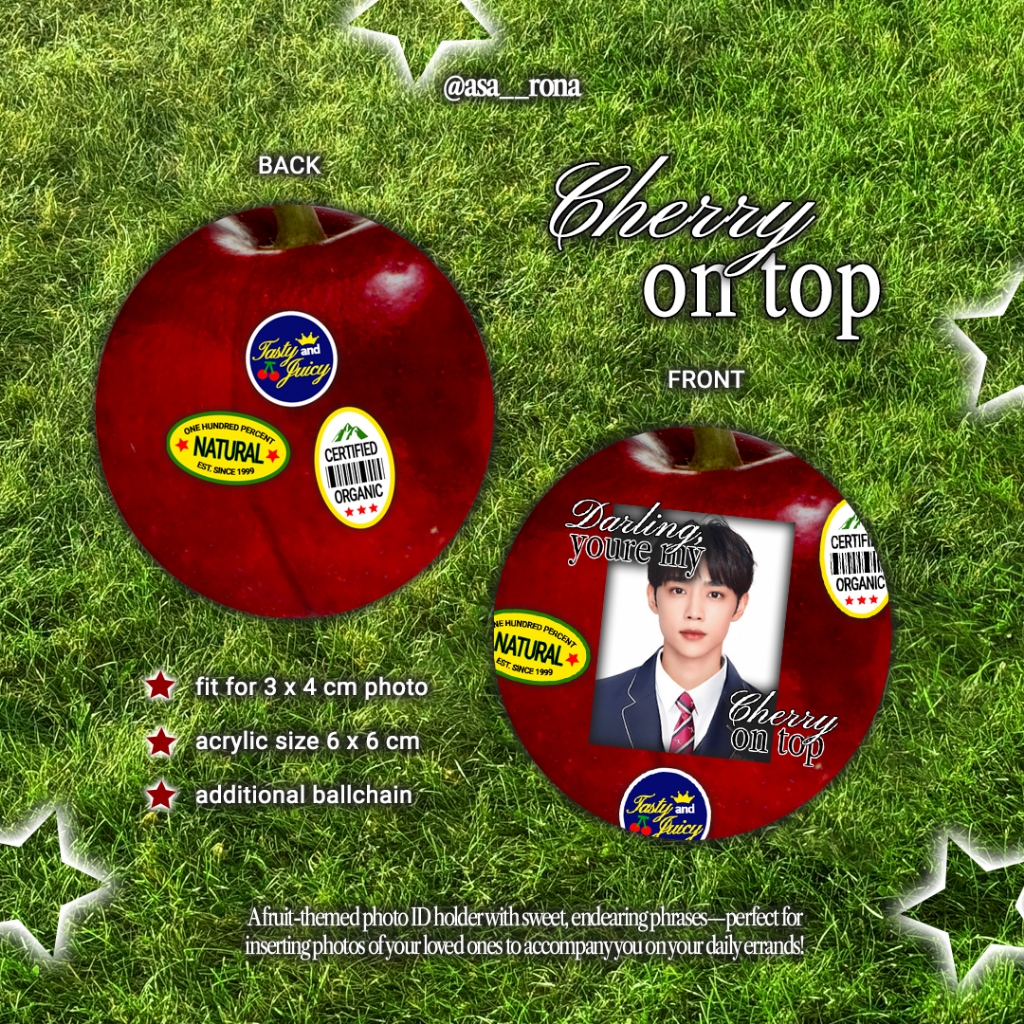 

[asarona] cherry on top - acrylic id photo holder 1 sisi kpop cute aesthetic design printing