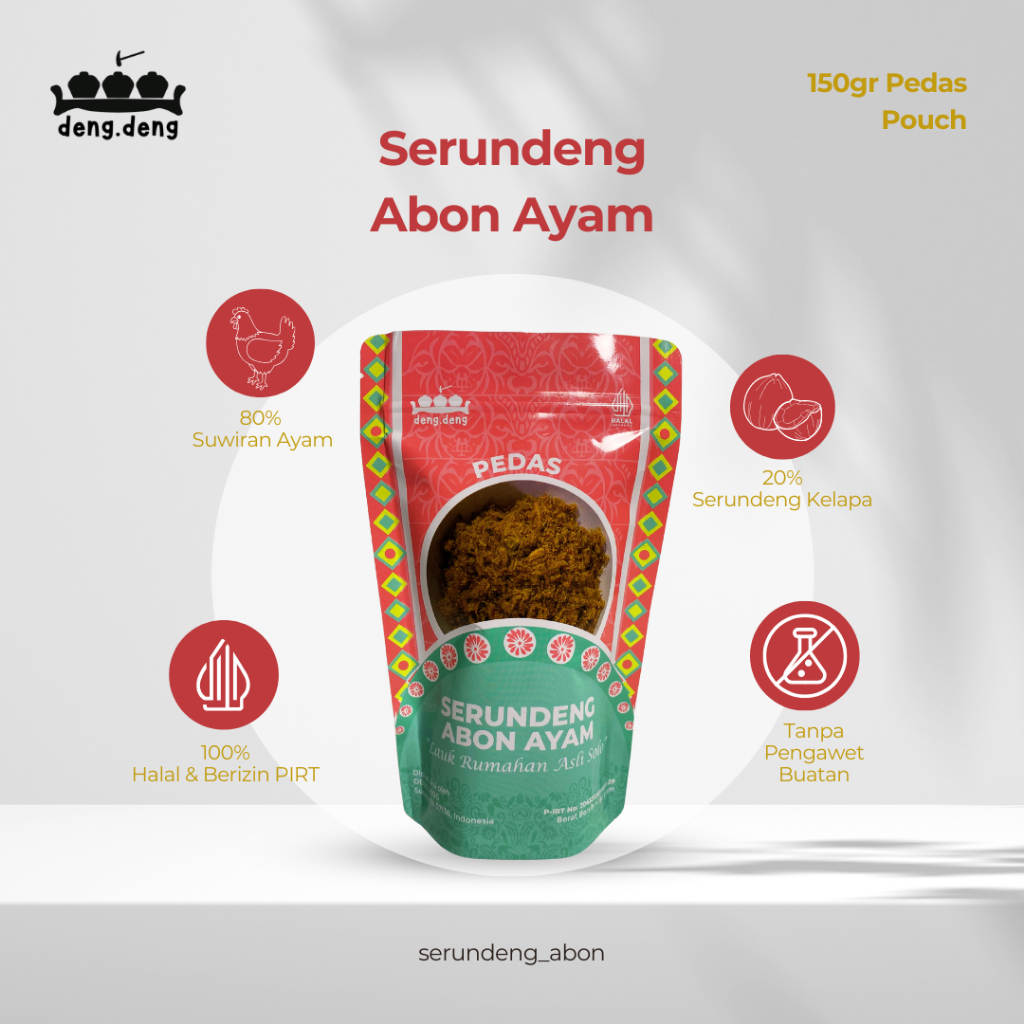 

Dengdeng Serundeng Abon Ayam Pedas Lauk Makanan Instan Asli Solo 150 Gr