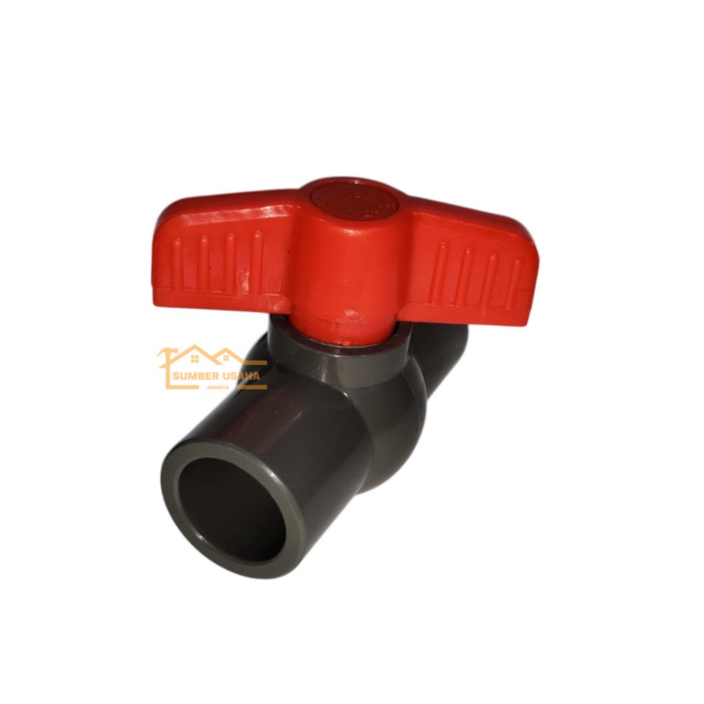 Stop Kran Pvc polos Ball valve 20mm 1/2 inch (bukan ukuran umum) untuk Pipa PPR Rucika Kelen Green P