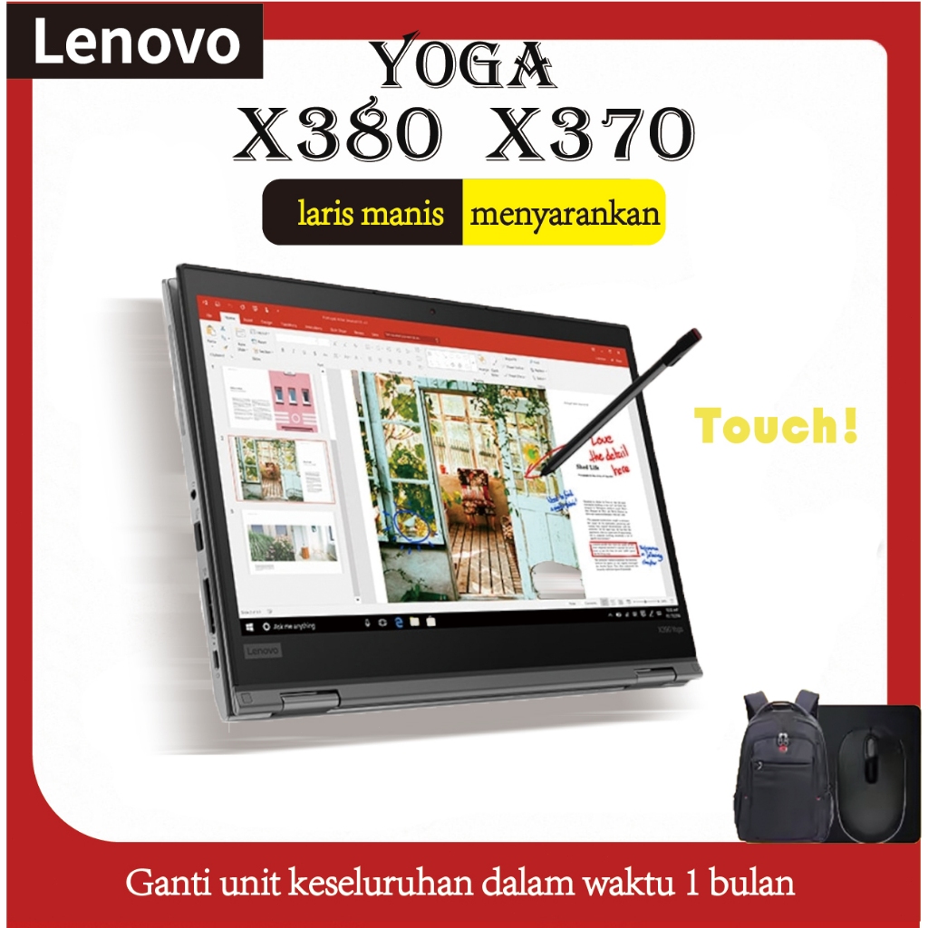 LAPTOP LENOVO FULL YOGA SERIES X370 X380 TOUCH CORE i5 i7 PENINGKATAN TERBARU