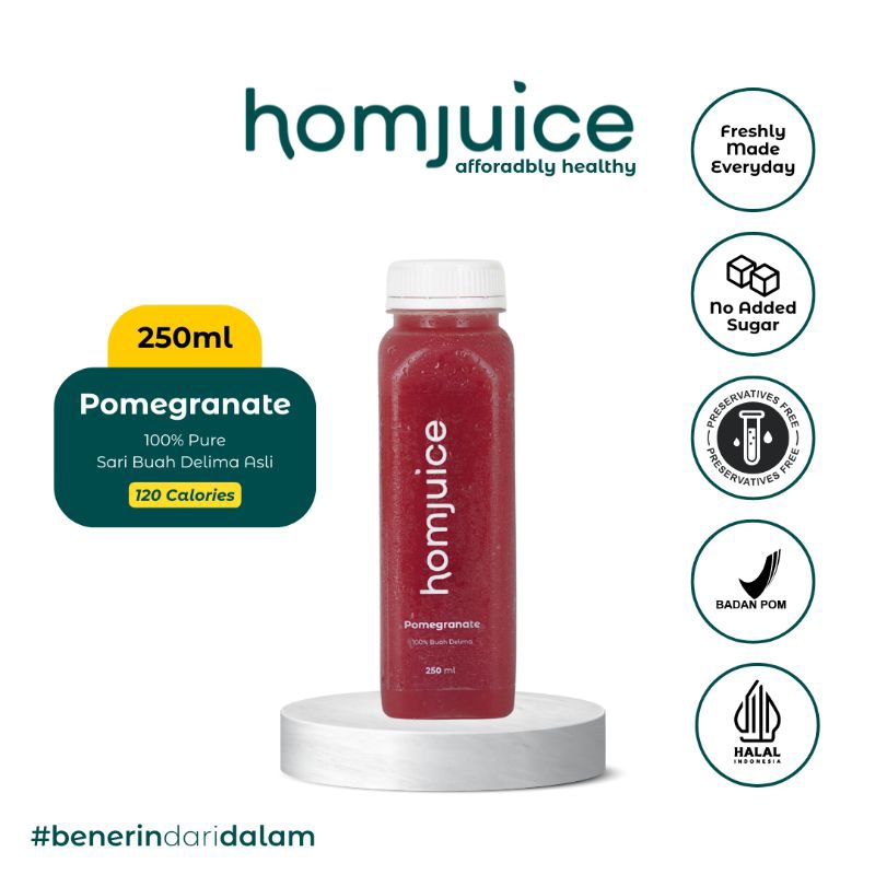 

Homjuice - Pomegranate 250 ml (Cold-Pressed Juice/Jus/Detox)