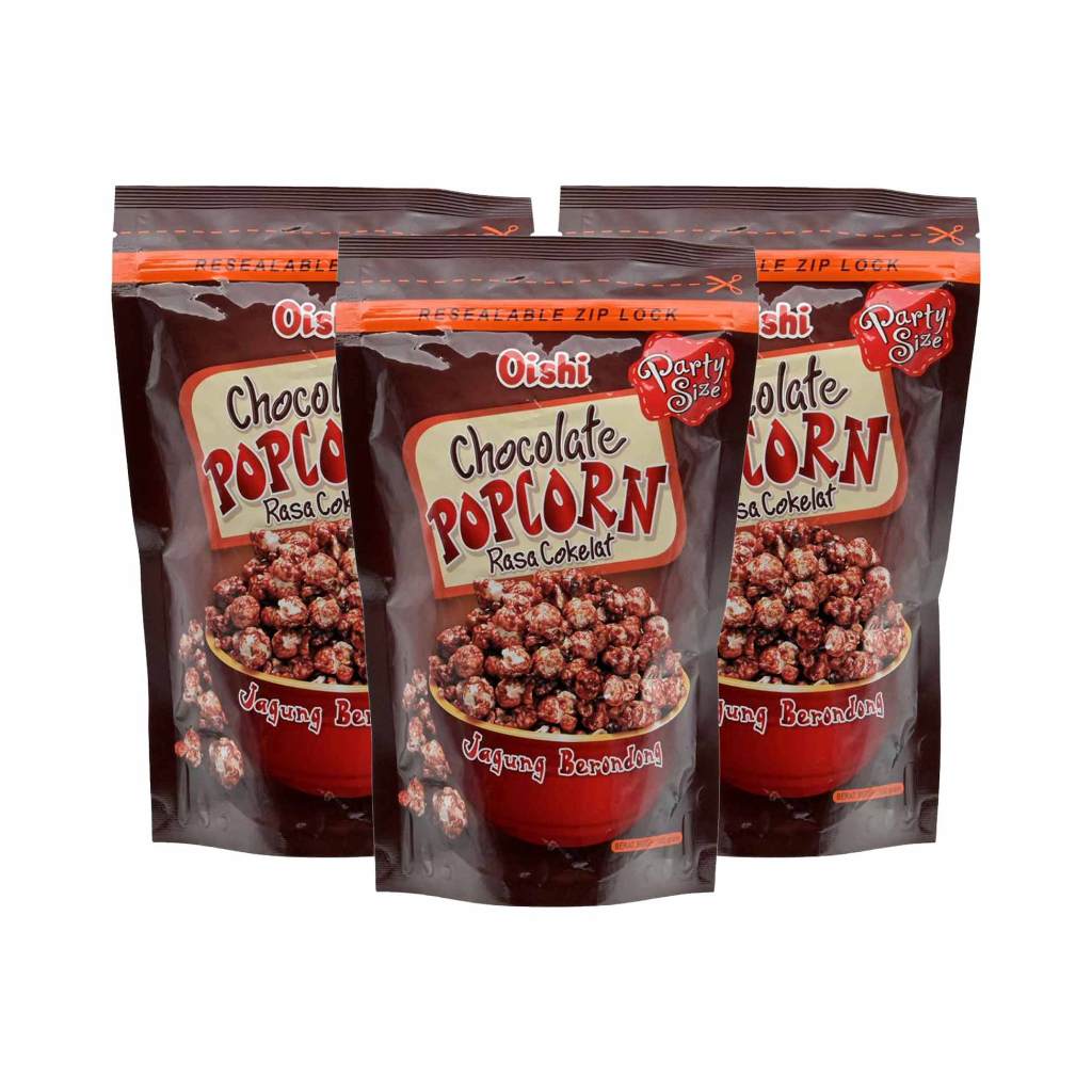 

3Pcs Oishi Popcorn Rasa Coklat 100 Gram
