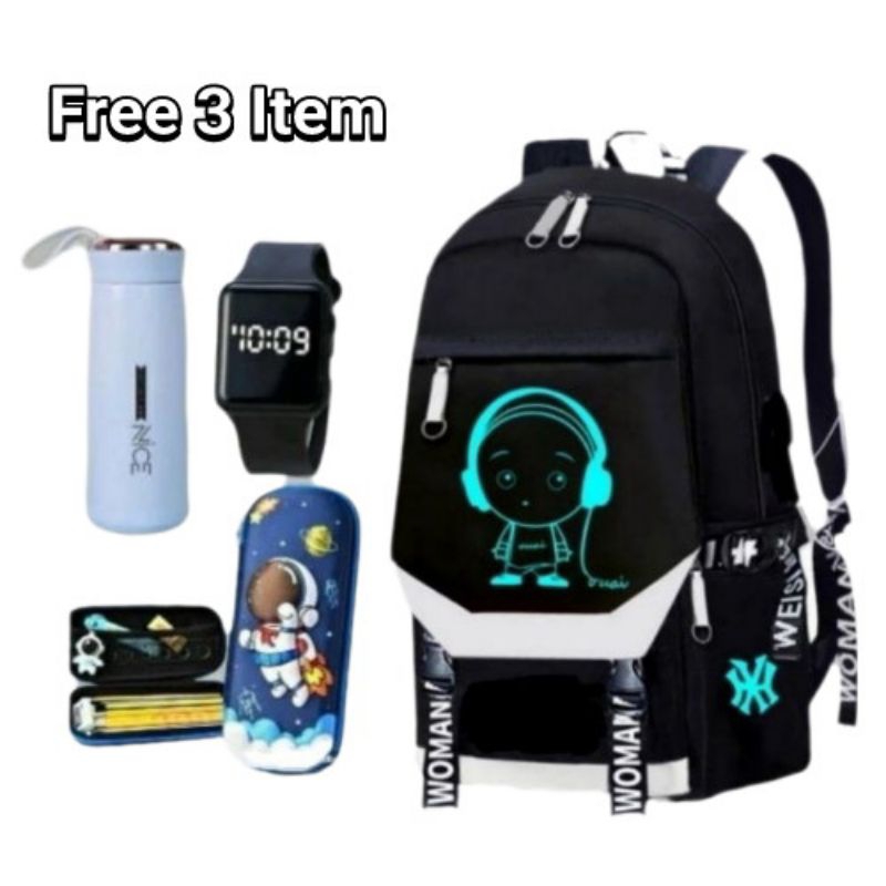 Tas Sekolah Anak Laki Ransel Backpack Motif Sd Smp Pria Karakter Cowok Anime Wokmen Terbaru