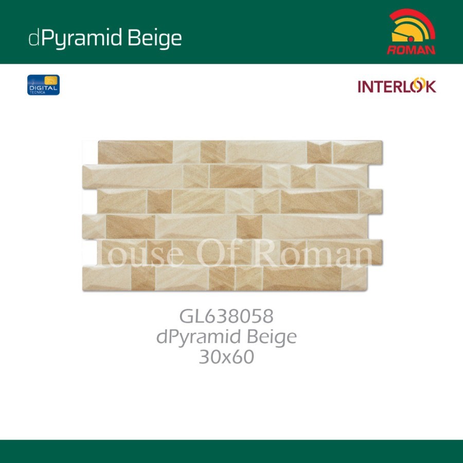 ROMAN KERAMIK Interlok dPyramid Beige 30x60 GL638058 ROMAN KERAMIK