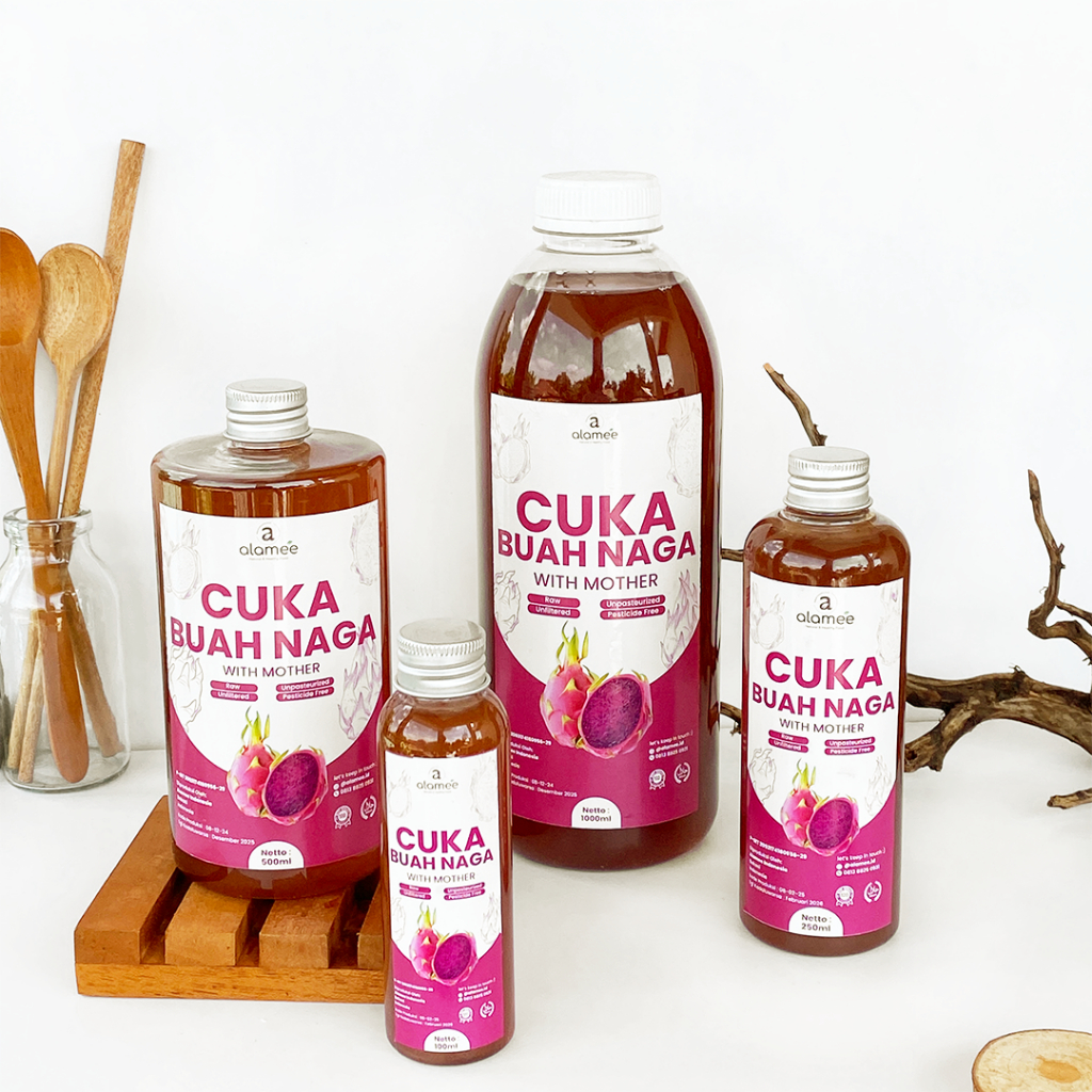 

ALAMEE Cuka Buah Naga Organik Original Dragon Fruit Cider Vinegar With Mother Fermentasi Probiotik