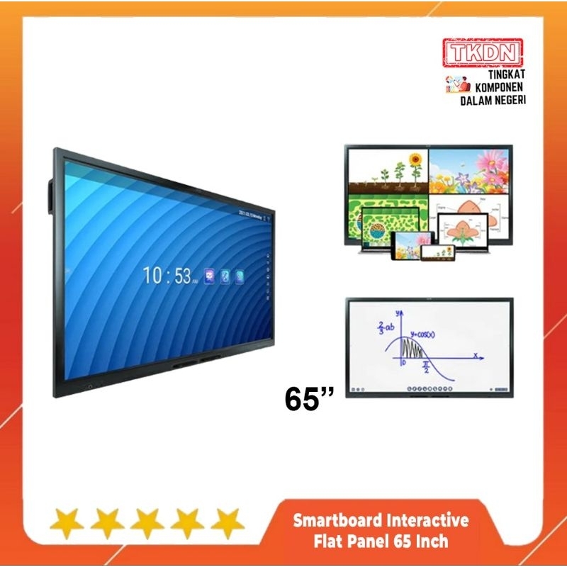 Smartboard Interactive Flat Panel 65 Inch Standing Bracket Dual OS Windows + Android