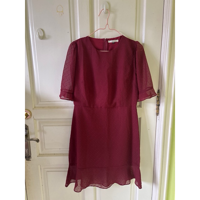 midi dress formal valino maroon