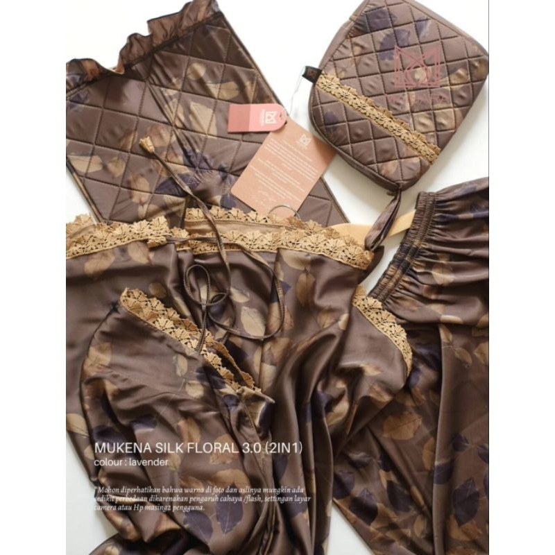 MUKENA SILK FLORAL 3.0 LAVENDER MAISARA PREMIUM