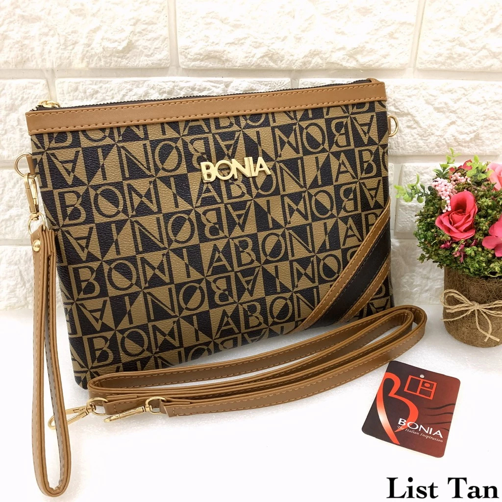 Tas Batam BONIA LINE Super Premium Import Clutch selempang wanita sling bag strip