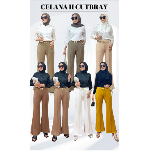 Celana Cutbray Scuba Premiun Tebal Variasi Zipper H