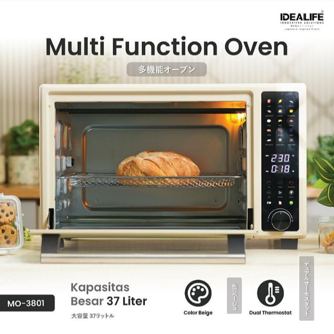 IDEALIFE - Multi Function Oven – Pemanggang Multi Fungsi - 38L - (MO-3801)