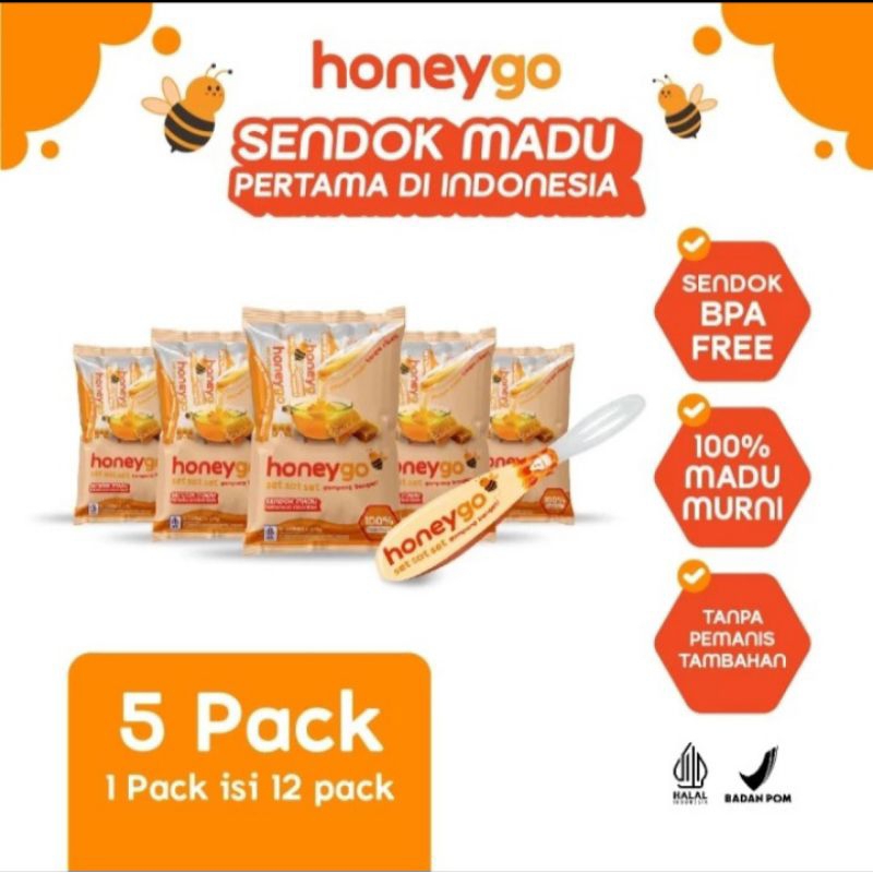 

[ready] honeygo madu murni kemasan sendok_bundling 5 pack