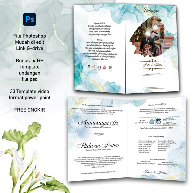 design undangan 150++ mudah di edit file psd