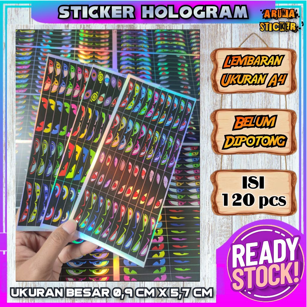 

90/30 PC STIKER STROBO MATA MINIATUR BUS Bahan Hologram Anti Air