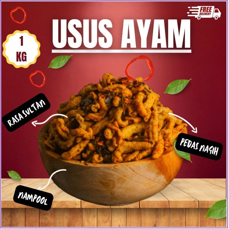 

1KG USUS AYAM KRISPY MURAH GURIH ORIGINAL PEDAS DAN XTRA PEDAS DAUN JERUK