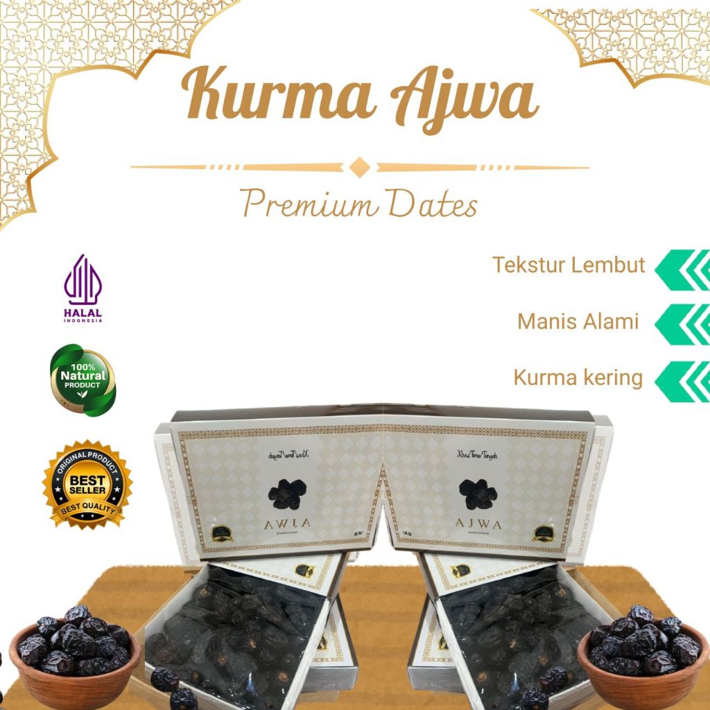 

Kurma Ajwa 1 Kg || Oleh Oleh Khas Umroh dan Haji || Termasuk kurma kering yang memiliki cita rasa yang manis, lembut serta daging yang tebal