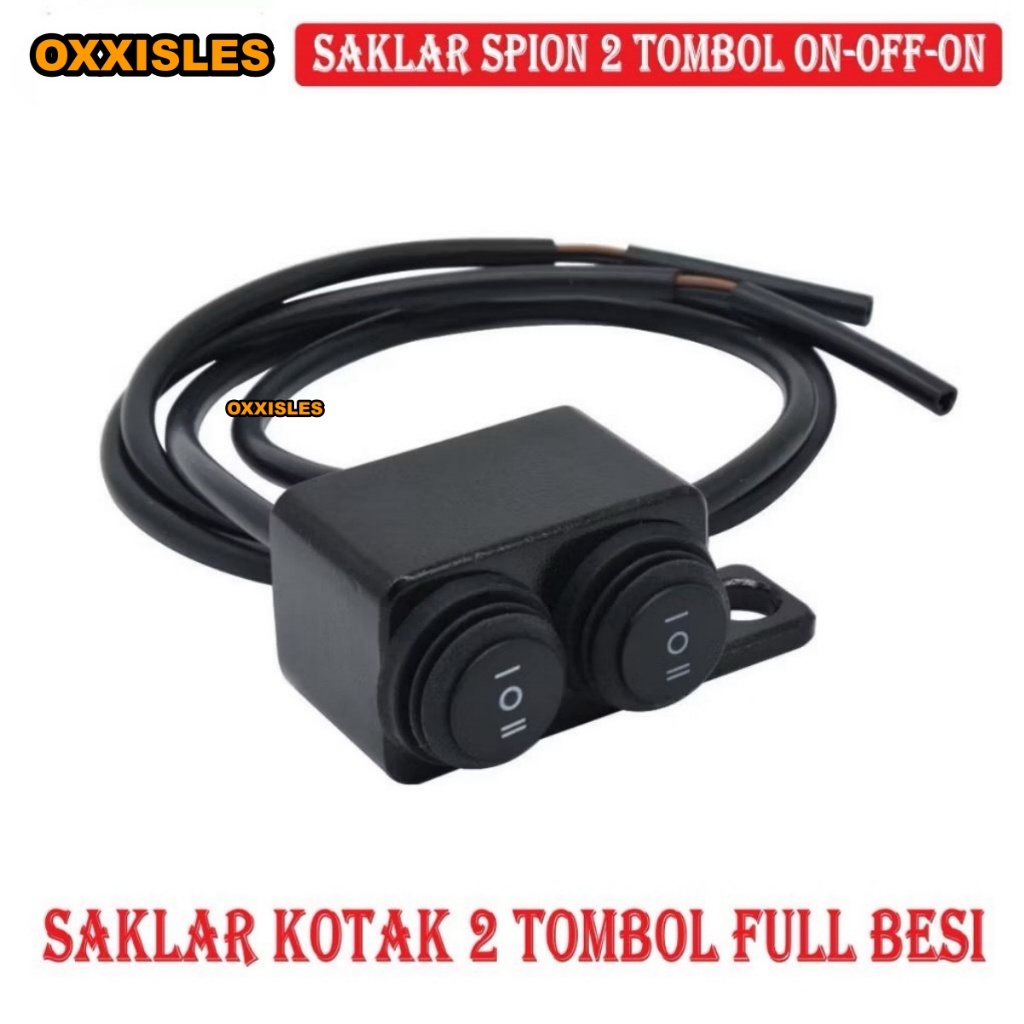 SAKLAR LAMPU MOTOR SPION ON OFF ON 2 TOMBOL WATERPROOF | SWITCH ON OFF | SAKLAR LAMPU TEMBAK LASER
