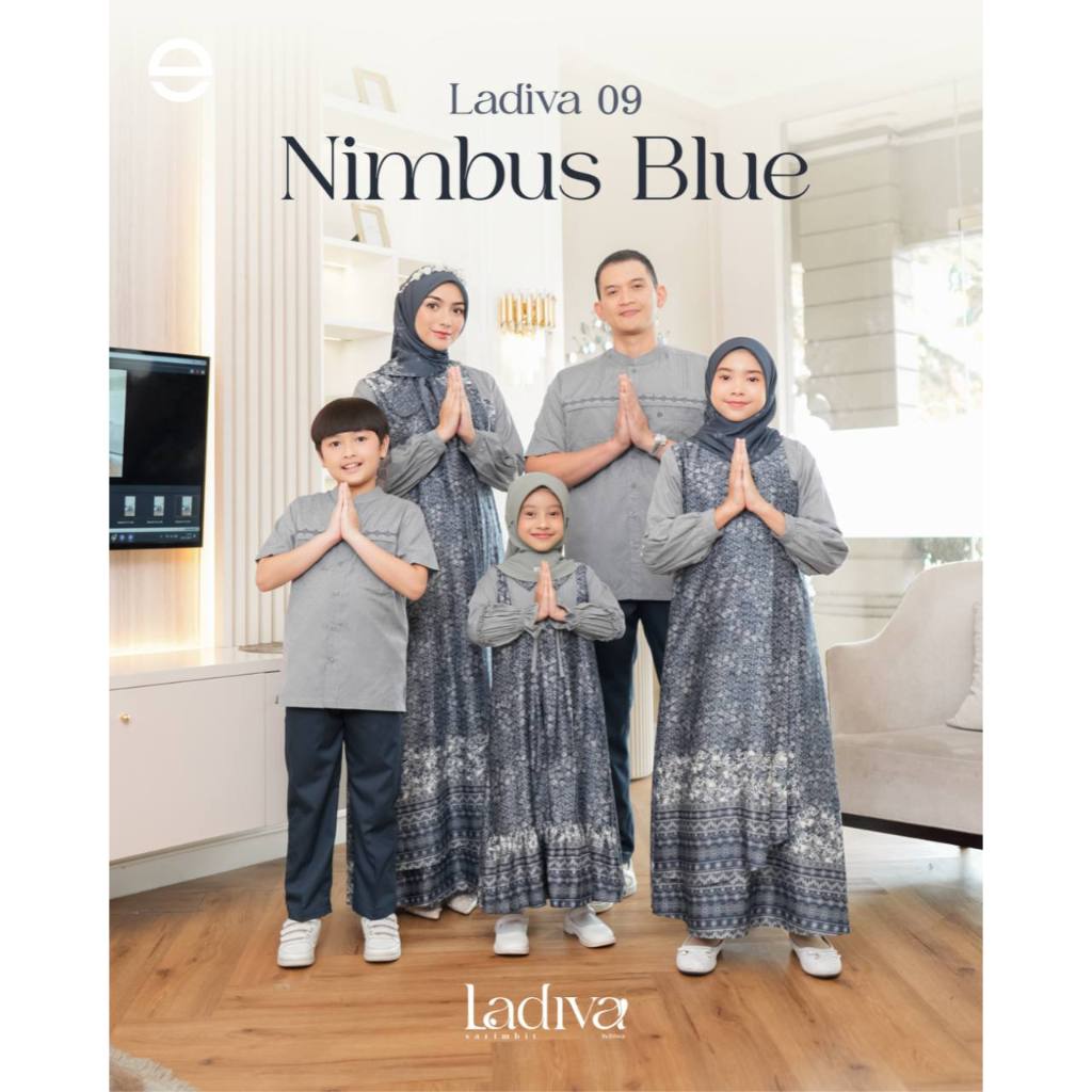 Ethica Ladiva 09 Nimbus Blue Sarimbit Ethica Dress Dewasa-Koko dewasa-Dress Anak-koko Anak Sarimbit 
