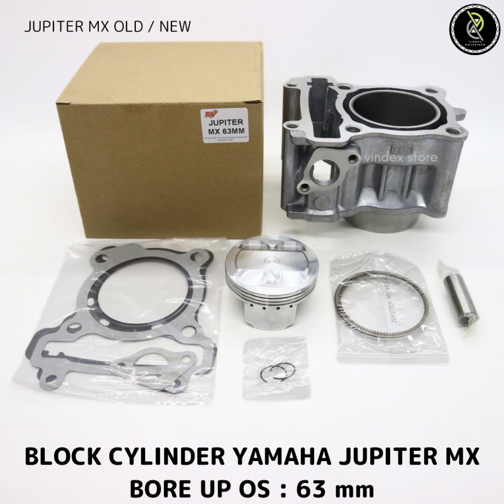 BLOK SEHER BORING BORE UP 63mm BLOCK CYLINDER SET KOMPLIT RING PISTON KIT JUPITER MX LAMA JUPITER MX