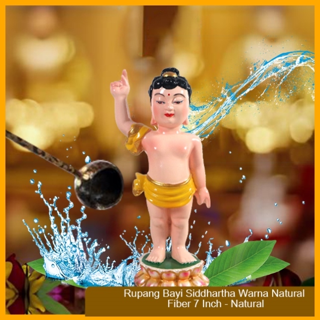 Rupang Patung Bayi Siddharta warna Natural Fiber 7 inchi