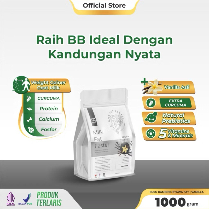 

Ternak Syams Milk Fat Faster Rasa Vanilla 1KG Susu Penambah Berat Badan ideal kenaikan tinggi nutrisi gizi protein kalori rendah gula kolestrol suplement weight gain booster rendah laktosa gym fitnes masa otot alami natural whey curcuma susah gemuk