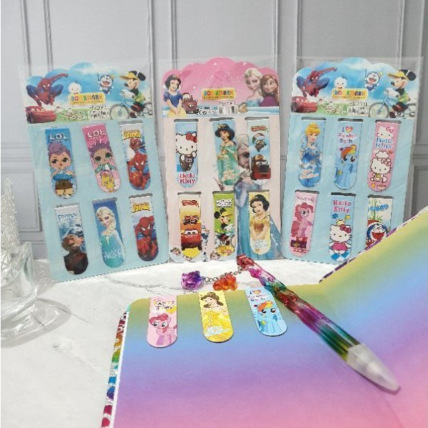 

(6pc) pembatas buku magnet/magnetic bookmark/post it magnet