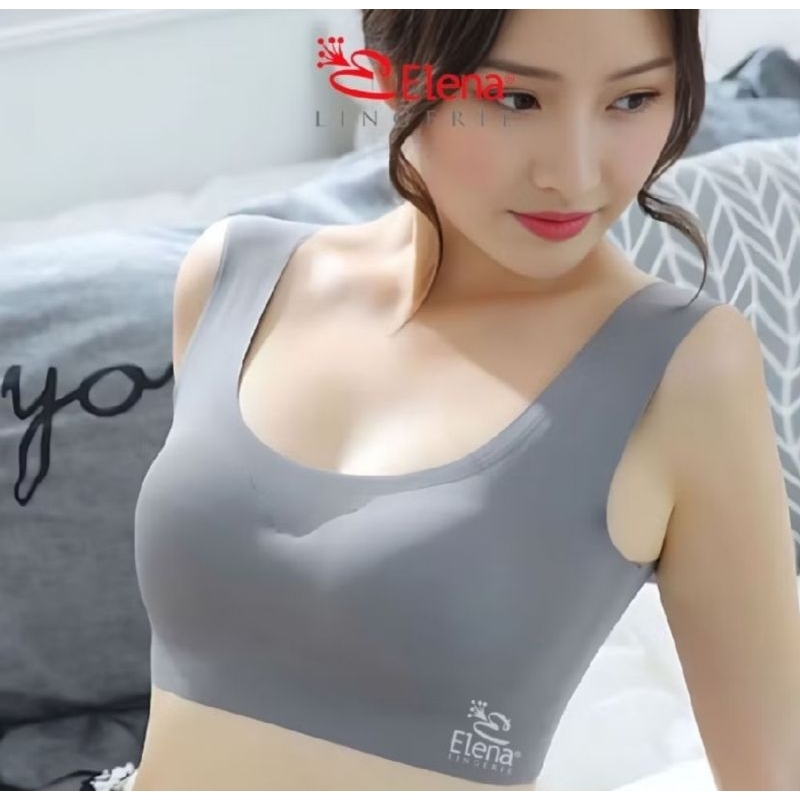 (COD) Elena Seamless Bra Sport Tanpa Kawat Busa Tipis Elena Sloggy Size 34B-40B