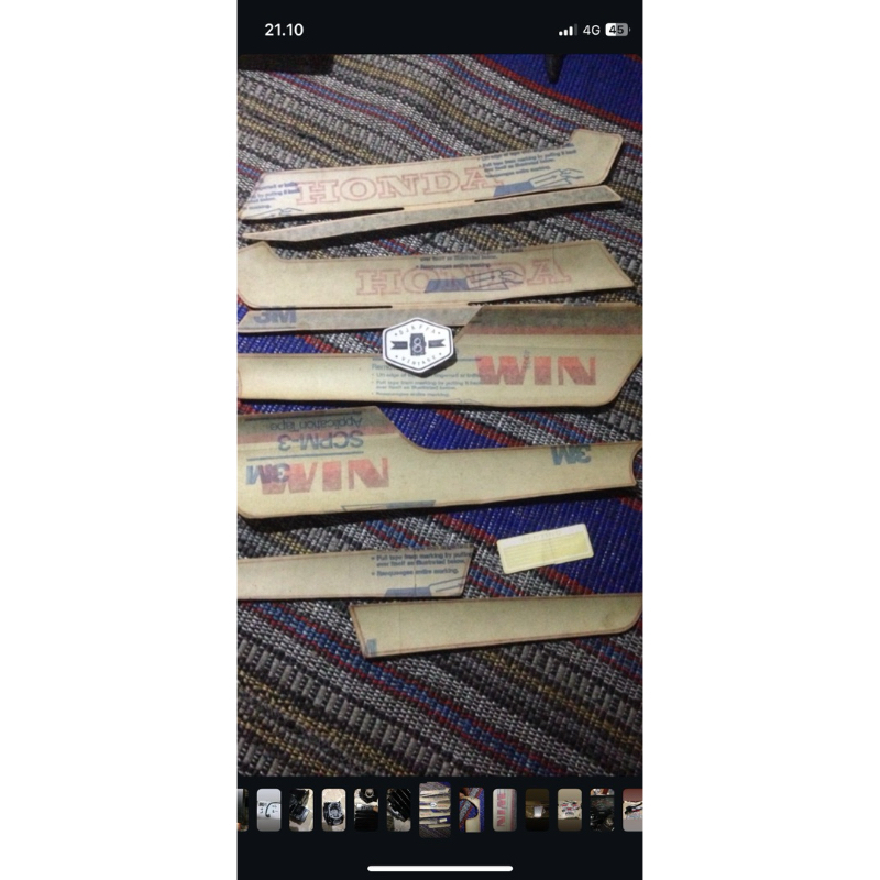 STIKER STRIPING ORIGINAL 3M HONDA WIN DAN BOOK KATALOG TAHUN TUA 84 85