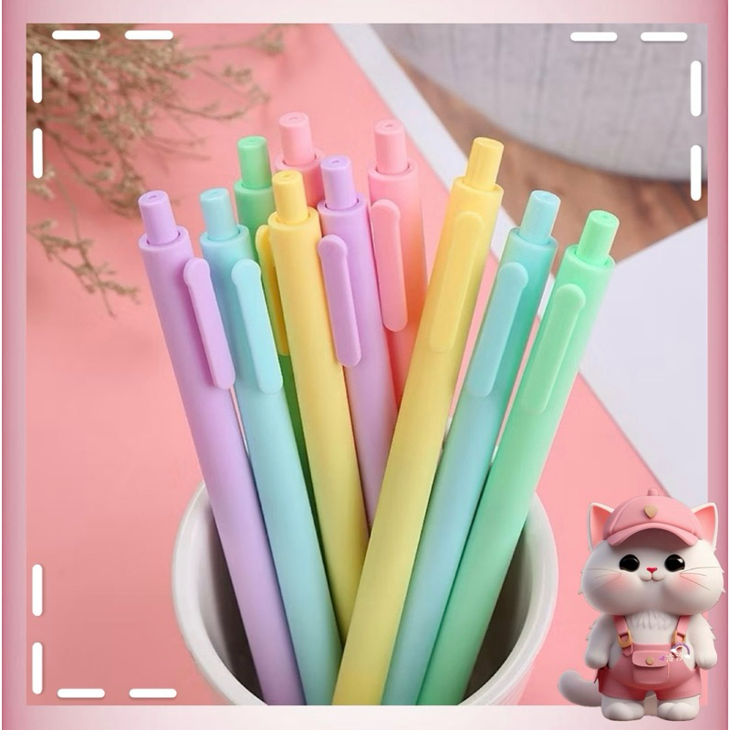 

N224 Pulpen Pastel Cute / Pena Cetekan Macaron / Alat Tulis Sekolah Kantor / Pena Warna Warni Bolpoint Polos Tinta Hitam Murah Import