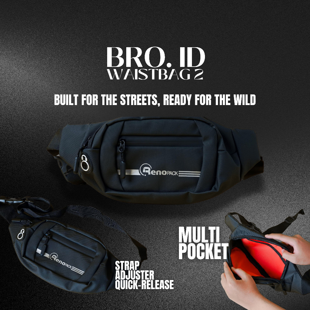 Tas Pinggang - Tas Slempang pria  Bahan Karet Super Awet Local Original