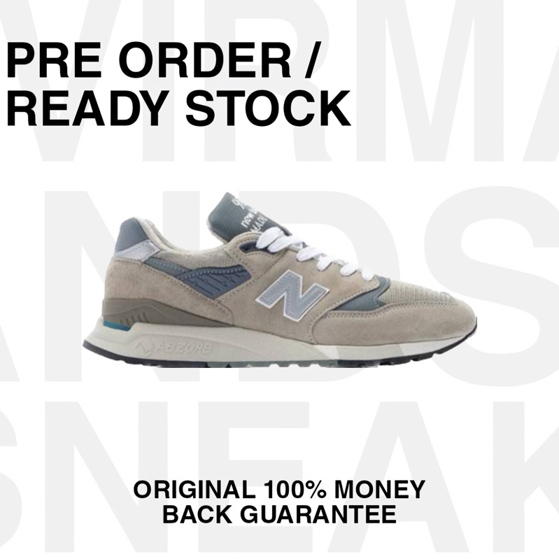 New Balance 998 Made in USA Grey Original 100% Sneakers resmi