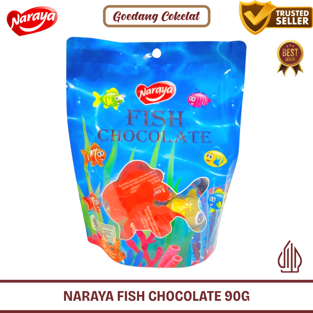 

Naraya Fish Chocolate Coklat Susu Bentuk Karakter Ikan 90gr