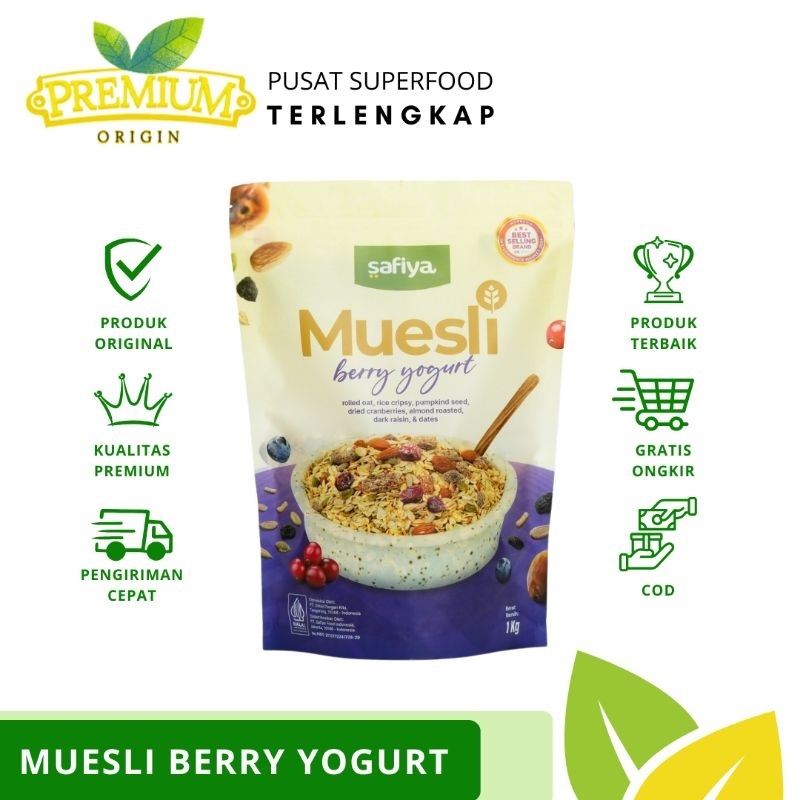 

[ SUPER BEST SELLER ] Muesli Berry Yogurt Safiya Makanan Diet Rendah Lemak Makanan Sehat