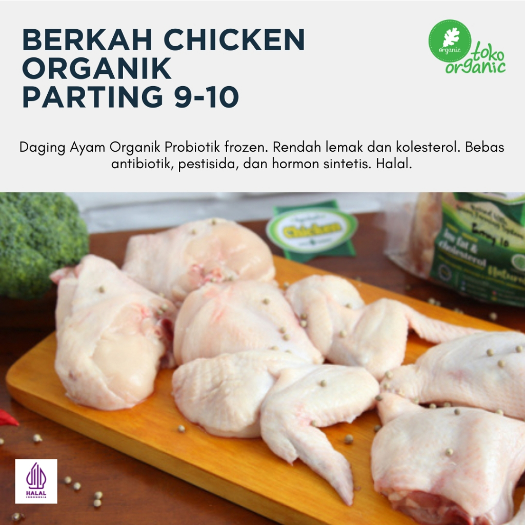 

Berkah Ayam Probiotik Organic Ayam Utuh Parting 9-10 | Chicken Raised With Green Farming System, Ayam Organik Halal
