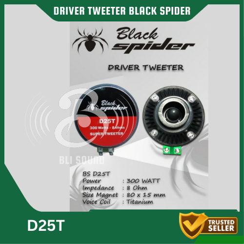 SPEAKER BLACK SPIDER D25T 300 WATT DRIVER TWEETER ORIGINAL BLACKSPIDER D 25 T