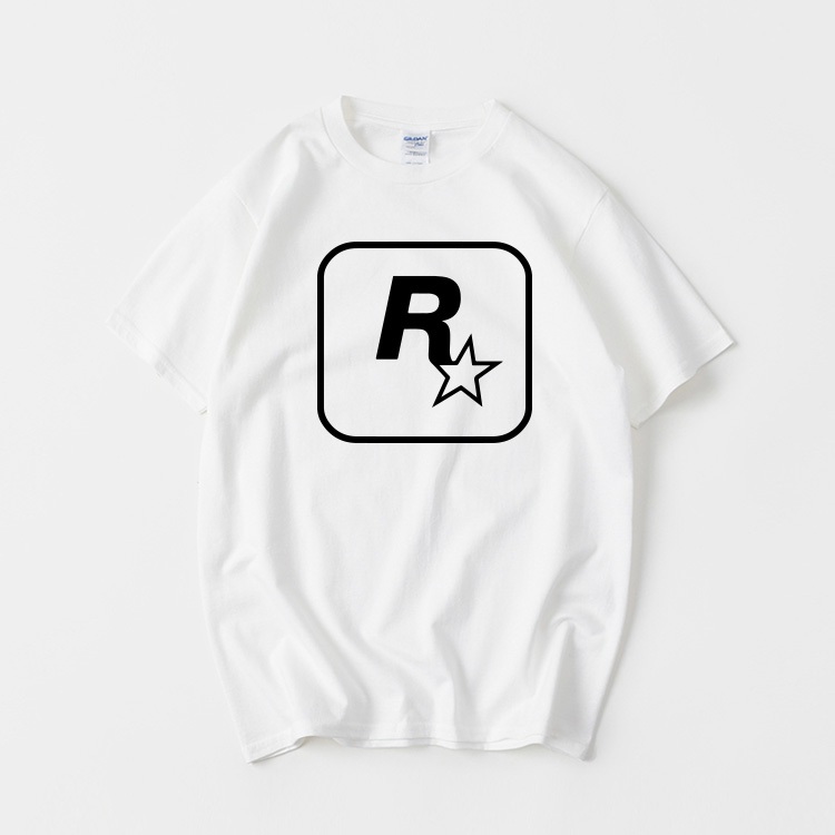 Perusahaan game GTA5 Rockstar Games perifer R logo bintang T-shirt pakaian lengan pendek pria dan wa