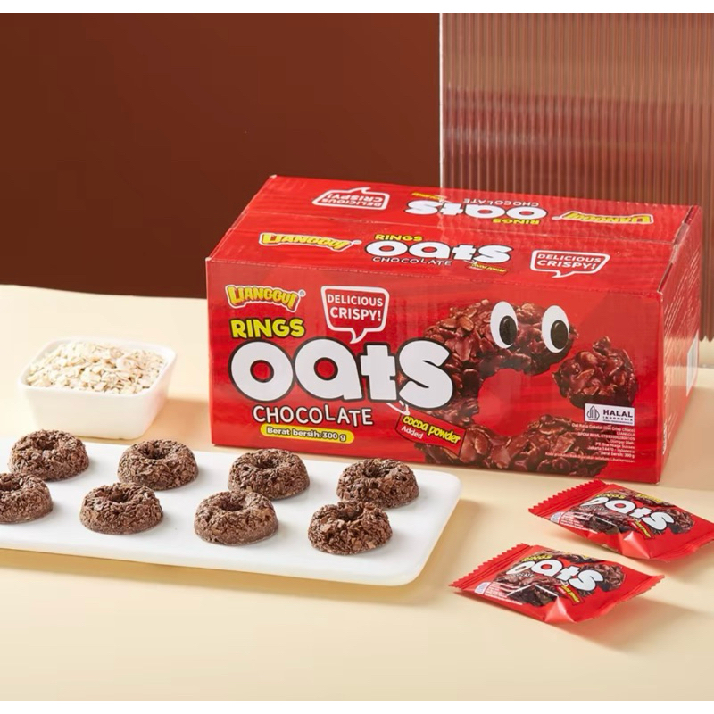 

Lianggui Oat Chocolate Ring Cemilan halal untuk anak yang renyah,Lezat, Enak.