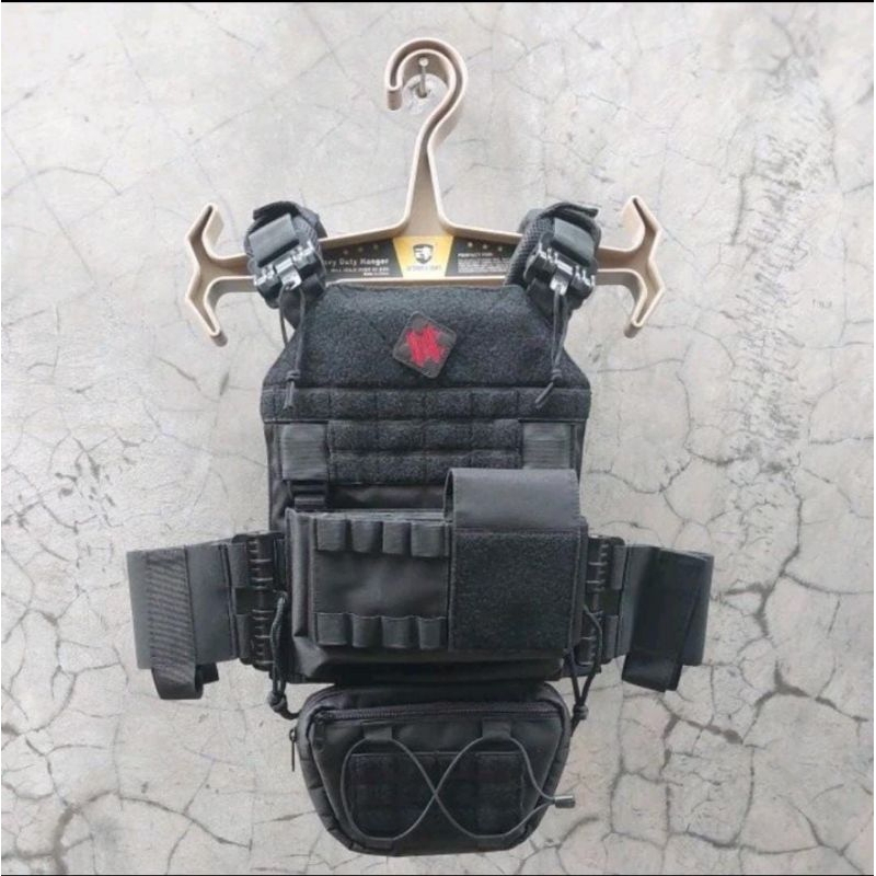 Rompi Taktis Tactical Plus Dummy plate Vest Bodyvest Black Warrior  Militer Body Vest Kevlar Pelindu