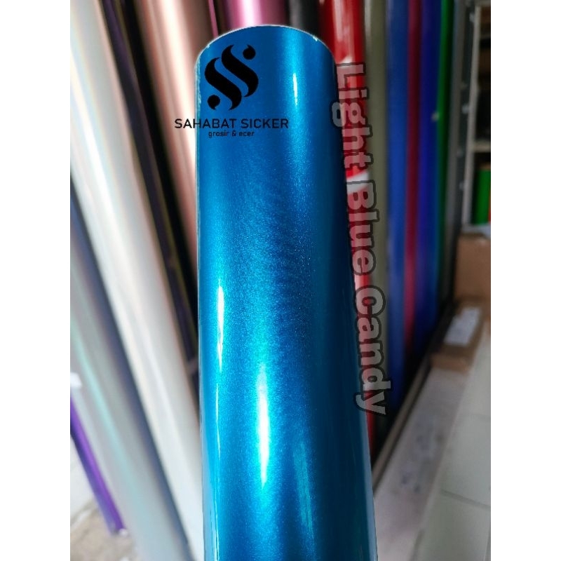 Skotlet Motor Sticker Light Blue Metallic Gloss Biru Muda Satin L50 x P50