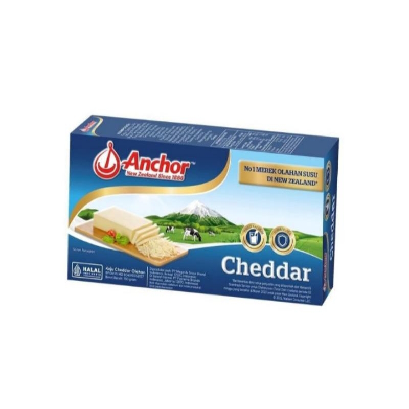 

Anchor Cheddar Block Cheese Asli New Zealand Box 150 g
